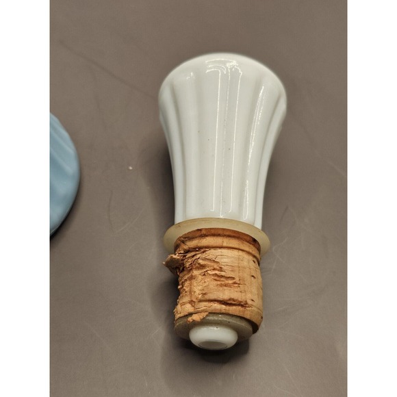 Vintage 1961 Jim Beam Blue Milk Glass Greek Chariots Bottle Empty Decanter - Picture 7 of 13